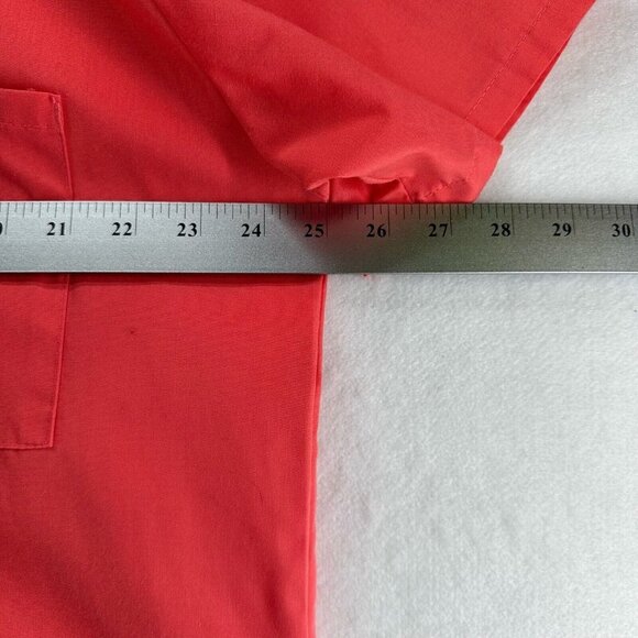 UA Scrubs Top Mens Size L V-Neck Short Sleeve Medical Uniform Melon Orange - Picture 7 of 10